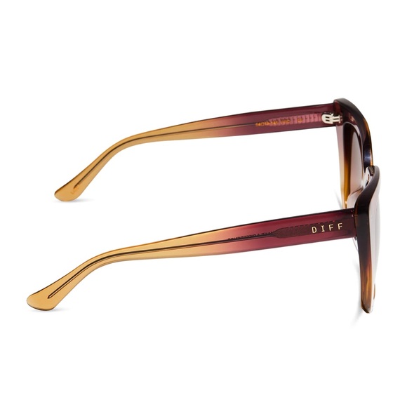 DIFF Lizzy Sunglasses Clayton Ombre Frame Brown Gradient Lenses Oversized Cateye - Picture 4 of 10